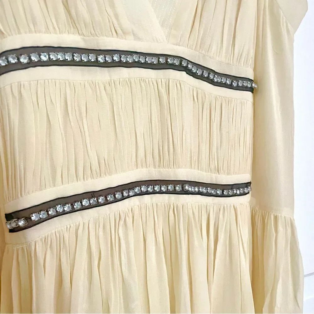 Theory Silk Grecian Goddess Cream Dress - Picture 5 of 9